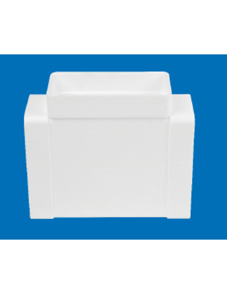 Te rectangular de plástico blanco 3 bocas iguales 147x70 mm. Principal