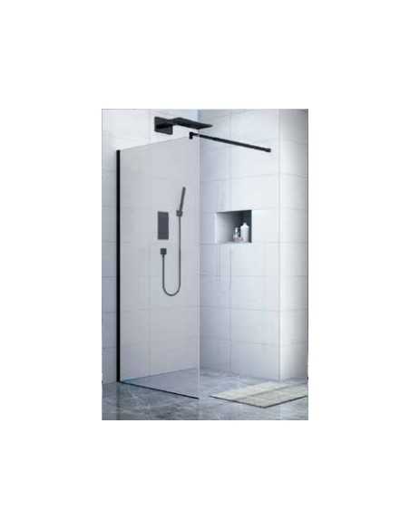 Mampara Fijo NEW ONE 120 perfil negro. Principal.