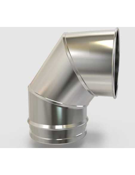 Codo 90º chimenea con abrazadera inox PSLI BI. Principal