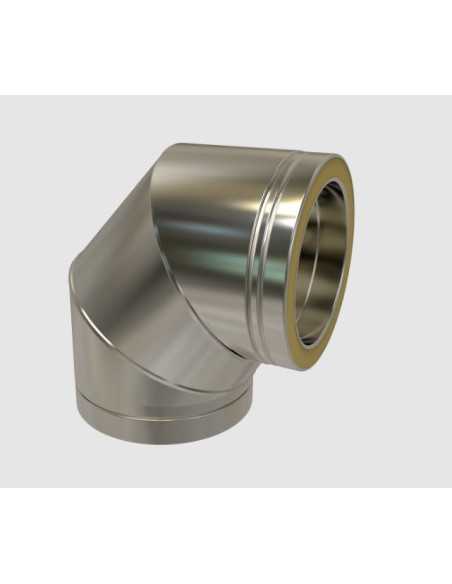 Codo chimenea 90º doble pared AVANT KW inox. Principal