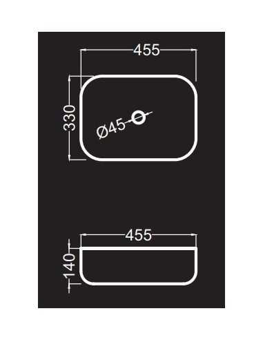 Lavabo DUE sobre encimera blanco mate Medidas