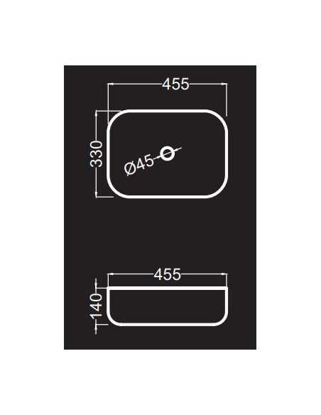 Lavabo DUE sobre encimera blanco mate Medidas