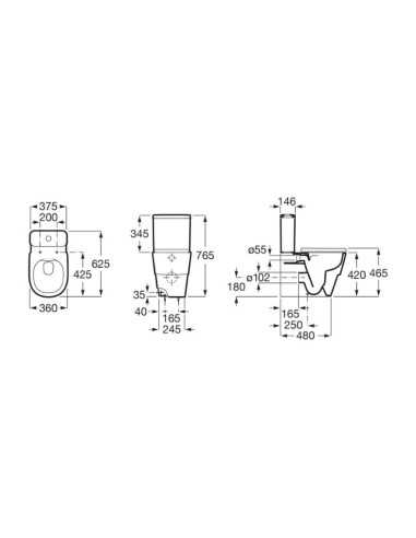 Inodoro Roca Tura rimless compacto · Pereda