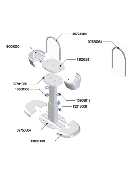 Soporte pie para radiador de hierro fundido despiece