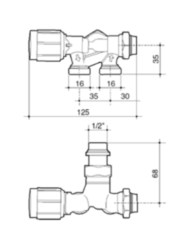 Llave monotubo escuadra derecha NTM 16 principal