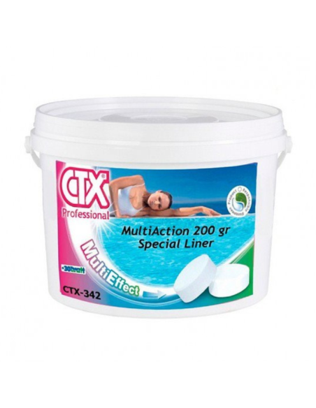 Cloro multiacción en tabletas de 250 gr. 5 KG CTX-342. Especial liner y poliéster principal
