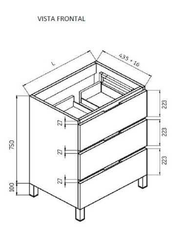 Mueble baño madera con patas KARMA · Pereda