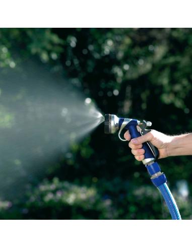 Pistola de riego metálica 8 posiciones funcionamiento