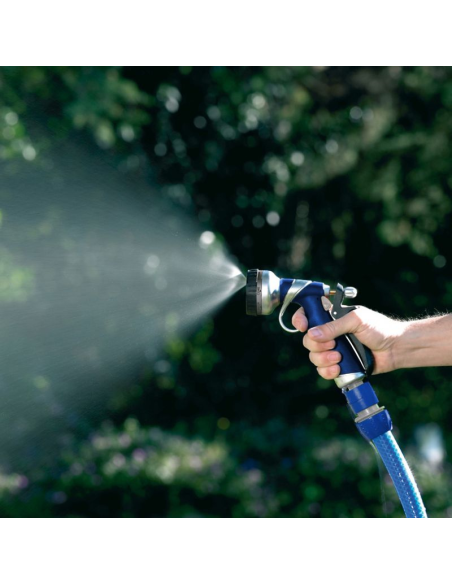 Pistola de riego metálica 8 posiciones funcionamiento