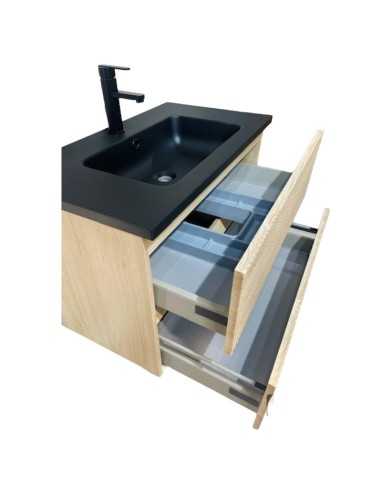 Mueble de baño madera LINEAS suspendido Roble Pegasus Interior