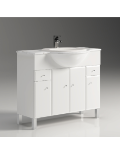 Mueble baño clásico con panza MALAGA BISEL 100 cm