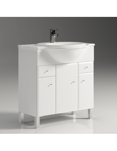 Mueble baño clásico con panza MALAGA BISEL 80 cm con Patas