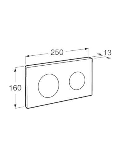 Placa accionamiento PL10 DUAL blanco ROCA. Medidas