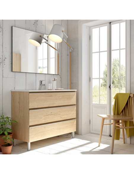 Mueble de baño 100 cm con patas INGLET bambu