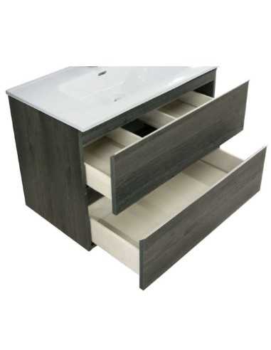 Mueble de baño suspendido INGLET color Ebony Interior cajón