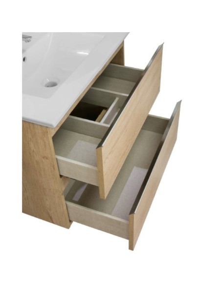 Mueble de baño suspendido INGLET color Bambu Cajón interior