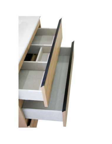 Mueble de baño con patas BLACK INGLET con tiradores negros  Interior