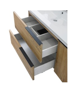 Mueble de baño madera BLACK CAPRI suspendido en Roble Principal 2