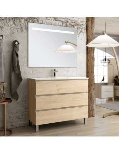 Mueble de baño con patas madera bambú 100 cm Inglet Ambiente 1
