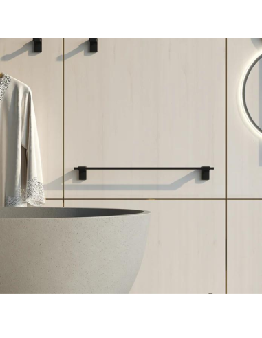 Toallero 50 cm ELECTECH negro SONIA. Ambiente.