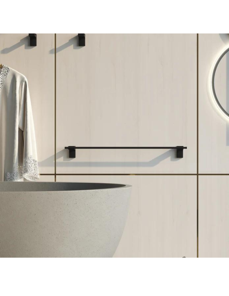 Toallero 50 cm ELECTECH negro SONIA. Ambiente. Toallero 50 cm ELECTECH negro SONIA. Ambiente.
