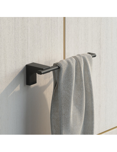 Toallero abierto 20 cm ELECTECH en acabado negro mate de SONIA. Pereda.