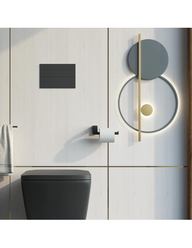 Portarrollos Abierto ELETECH negro mate SONIA. Ambiente.