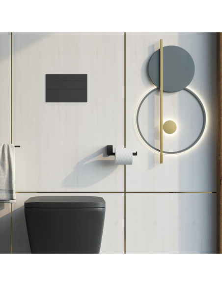 Portarrollos Abierto ELETECH negro mate SONIA. Ambiente.