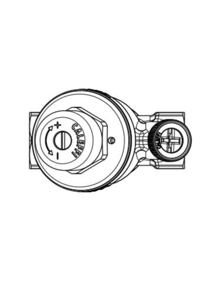 Válvula Reductora Presión Termostática HE Caleffi. Plano.