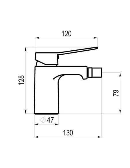 Grifo de Bidé DALMA. Medidas.