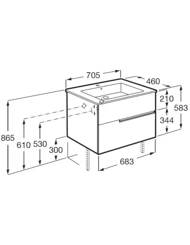 Medidas mueble de baño UNIK VICTORIA-N 80 cm