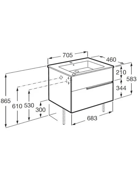 Medidas mueble de baño UNIK VICTORIA-N 80 cm