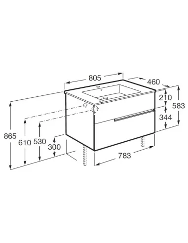 Medidas mueble de baño UNIK VICTORIA-N 80 cm