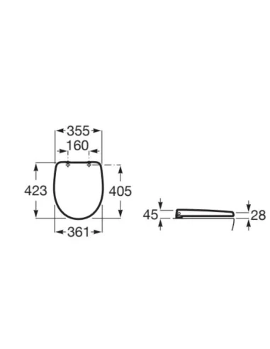 Medidas tapa wc Victoria compacto amortiguada A801E62001