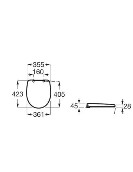 Medidas tapa wc Victoria compacto amortiguada A801E62001