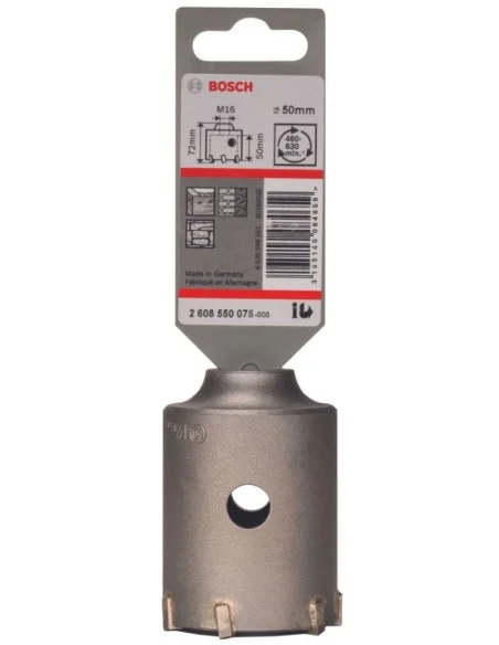 Corona perforadora hueca SDS PLUS 9 Hexagonal de BOSCH de 50. Embalaje.