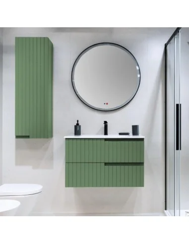 Mueble de baño verde suspendido Clair