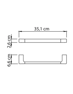 Toallero barra 35 cm Pirenei cromado 2