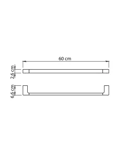 Toallero barra 60 cm Pirenei cromado 2