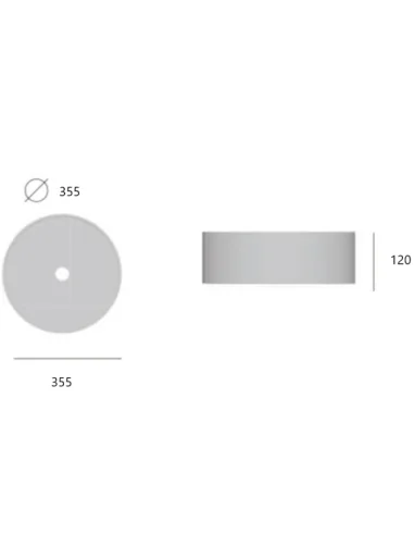 Medidas lavabo sobre encimera redondo Circus