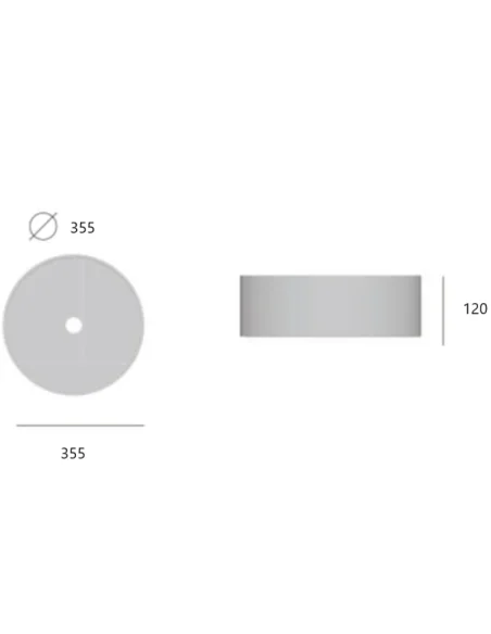 Medidas lavabo sobre encimera redondo Circus