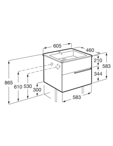 Medidas mueble de baño 60cm UNIK VICTORIA-N