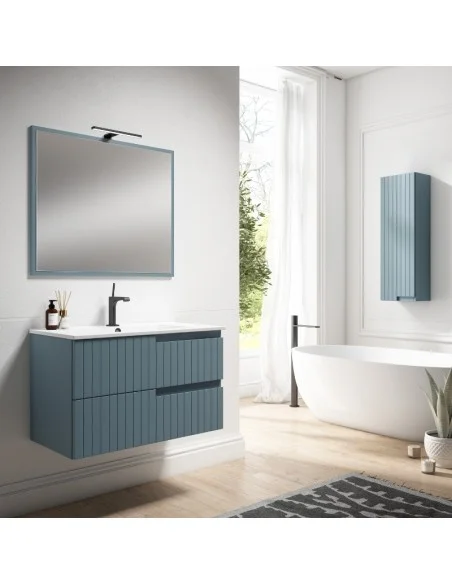 Mueble de baño azul suspendido CLAIR Mueble de baño azul suspendido CLAIR