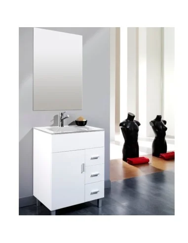 Mueble baño blanco con puertas y cajones REUS