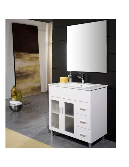 Mueble de baño blanco con patas ALCUDIA Mueble de baño blanco con patas ALCUDIA