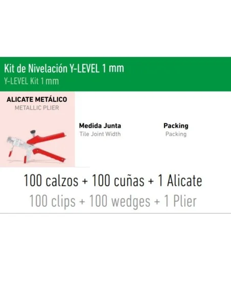 KIT 100 Cuñas + 100 Calzos + Alicates.