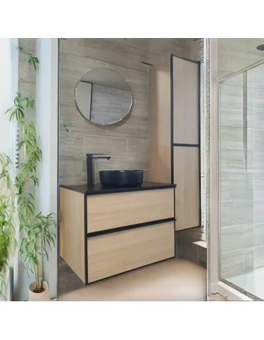 Mueble baño madera y negro DESERT