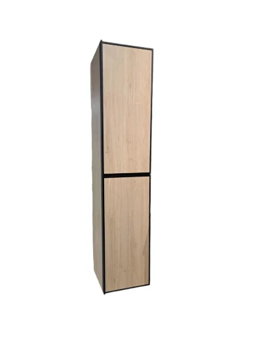 Columna auxiliar de baño DESERT roble pegasus y perfil de aluminio negro · Pereda