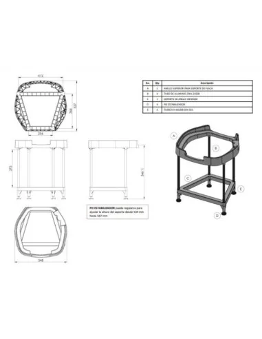 Trípode NUOS EVO A+ 80-110-150 litros de ARISTON. Medidas.
