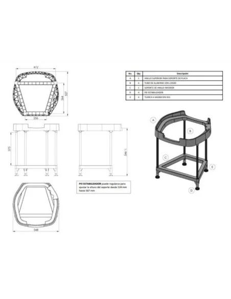 Trípode NUOS EVO A+ 80-110-150 litros de ARISTON. Medidas.